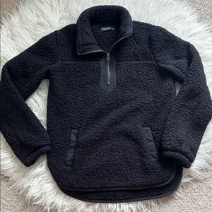 Women's Black Sherpa Fleece Sweater